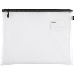 CELCO MESH PENCIL CASE SINGLE ZIP LARGE 450 X 330MM CLEAR