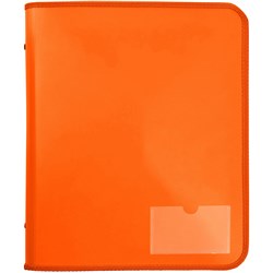 MARBIG ZIPPER BINDER WITH TECH CASE A4 2D RING 25MM ORANGE