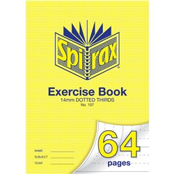 SPIRAX 107 EXERCISE BOOK A4 64 PAGE 14MM DOTTED THIRDS