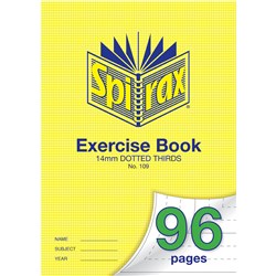 SPIRAX 109 EXERCISE BOOK A4 96 PAGE 14MM DOTTED THIRDS