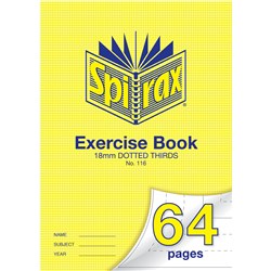 SPIRAX 116 EXERCISE BOOK A4 64 PAGE 18MM DOTTED THIRDS