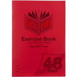SPIRAX P103 EXERCISE BOOK POLY COVER A4 48 PAGE 14MM DOTTED THIRDS