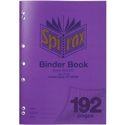 SPIRAX P128 BINDER BOOK POLY COVER A4 192 PAGE 8MM RULED