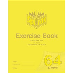 Spirax P191 Exercise Book Poly Cover 225 x 175mm 64 Page 8mm Ruled