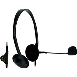 KENSINGTON LIGHT WEIGHT STEREO HEADPHONES WITH MICROPHONE AND VOLUME BLACK