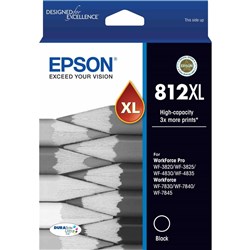 EPSON 812XL DURABRITE ULTRA INK CARTRIDGE HIGH YIELD BLACK
