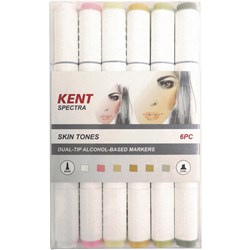 KENT SPECTRA MARKER GRAPHIC DESIGN SKIN TONES SET OF 6