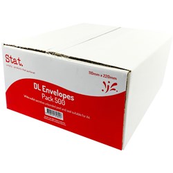 STAT PEEL AND SEAL ENVELOPE DL SECRETIVE WHITE PACK OF 500
