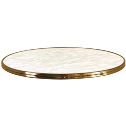 SM FRANCE ROUND BISTRO TABLE TOP INDOOR OUTDOOR USE 600D X 25MMH MARBLE/BRASS EDGING