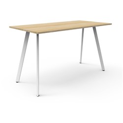 RAPIDLINE ETERNITY HIGH BAR TABLE 1800W X 750D X 1050MMH OAK TOP WHITE FRAME