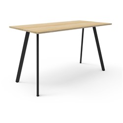 RAPIDLINE ETERNITY HIGH BAR TABLE 1800W X 750D X 1050MMH OAK TOP BLACK FRAME