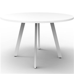 RAPIDLINE ETERNITY MEETING ROUND TABLE 1200D X 730MMH WHITE TOP WHITE BASE