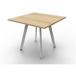 RAPIDLINE ETERNITY MEETING TABLE 900W X 900D X 730MMH OAK TOP WHITE BASE