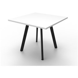 RAPIDLINE ETERNITY MEETING TABLE 900W X 900D X 730MMH WHITE TOP BLACK BASE