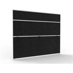 RAPIDLINE SHUSH30+ SCREEN 1800W X 30D X 1500MMH WHITE FRAME BLACK PINNABLE FABRIC