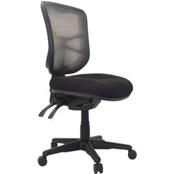 BURO METRO MESH CHAIR NYLON BASE NO ARMS BLACK FABRIC SEAT MESH BACK