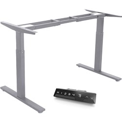 INFINITY ELECTRIC HEIGHT ADJUSTABLE DESK 2 STAGE LEG FRAME ONLY SILVER