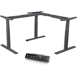 INFINITY ELECTRIC HEIGHT ADJUSTABLE L RETURN DESK 2 STAGE LEG FRAME ONLY BLACK