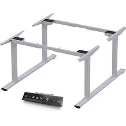 INFINITY ELECTRIC HEIGHT ADJUSTABLE BACK TO BACK DESK 2 STAGE LEG FRAME ONLY SILVER