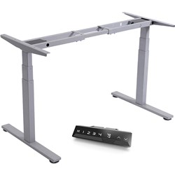 INFINITY ELECTRIC HEIGHT ADJUSTABLE DESK 3 STAGE LEG FRAME ONLY SILVER