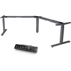 INFINITY ELECTRIC HEIGHT ADJUSTABLE 90-180 DEGREE DESK 3 STAGE LEG FRAME ONLY BLACK