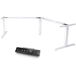 INFINITY ELECTRIC HEIGHT ADJUSTABLE 90-180 DEGREE DESK 3 STAGE LEG FRAME ONLY WHITE