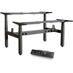 INFINITY ELECTRIC HEIGHT ADJUSTABLE BACK TO BACK DESK 3 STAGE LEG FRAME ONLY BLACK