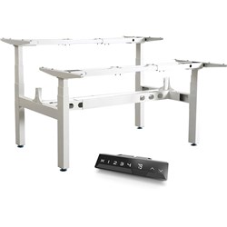 INFINITY ELECTRIC HEIGHT ADJUSTABLE BACK TO BACK DESK 3 STAGE LEG FRAME ONLY WHITE