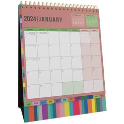 COLLINS DESKTOP CALENDAR 175 X 220MM MONTH TO VIEW EDGE RAINBOW