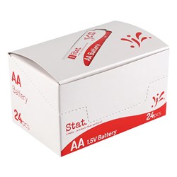 STAT ALKALINE BATTERY SIZE AA BULK BOX OF 24
