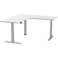ERGOVIDA CORNER ELECTRIC SIT-STAND DESK 1800/1800W X 750D X 620-1280MMH WHITE/GREY