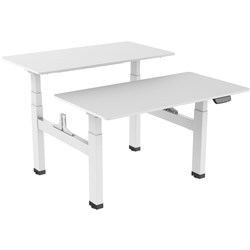 ERGOVIDA BACK TO BACK ELECTRIC SIT-STAND DESK 1500W X 750D X 620-1280MMH WHITE/WHITE
