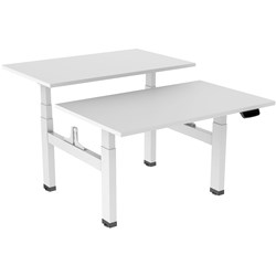 ERGOVIDA BACK TO BACK ELECTRIC SIT-STAND DESK 1800W X 750D X 620-1280MMH WHITE/WHITE