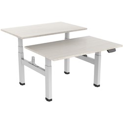 ERGOVIDA BACK TO BACK ELECTRIC SIT-STAND DESK 1500W X 750D X 620-1280MMH LIGHTWOOD/WHITE