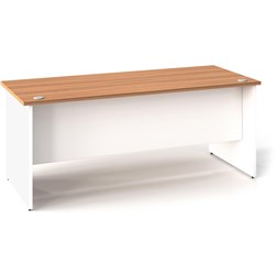 OM PREMIERE STRAIGHT DESK 1800W X 750D X 720MMH VIRGINIA WALNUT AND WHITE