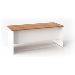OM PREMIER STRAIGHT DESK 1500W X 750D X 720MMH VIRGINIA WALNUT AND WHITE