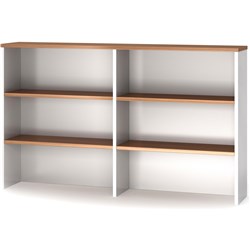OM PREMIER OVERHEAD HUTCH 1800W X 325D X 1080MMH VIRGINIA WALNUT AND WHITE