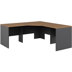 OM PREMIER CORNER WORKSTATION 3 PIECE 1800/1800W X 700D X 720MMH REGAL WALNUT/CHARCOAL