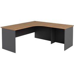 OM PREMIER RADIAL WORKSTATION RIGHT HAND RETURN 1800/1800W REGAL WALNUT AND CHARCOAL