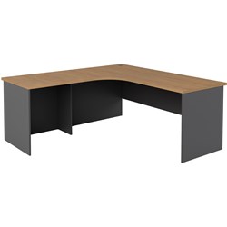 OM PREMIER RADIAL WORKSTATION LEFT HAND RETURN 1800/1800W REGAL WALNUT AND CHARCOAL
