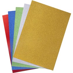 COLOURFUL DAYS GLITTER BOARD A4 220GM ASSORTED COLOURS PACK OF 25