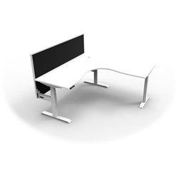 RAPIDLINE BOOST+ CORNER WORKSTATION + SCREEN 1500/1500MMW WHITE/WHITE