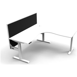 RAPIDLINE BOOST+ CORNER WORKSTATION + SCREEN 1800/1800MMW WHITE/WHITE