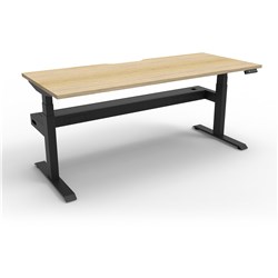 RAPIDLINE BOOST+ SINGLE SIDED WORKSTATION + CABLE TRAY 1200W X 750D X 1270MMH OAK/BLACK