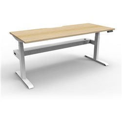 RAPIDLINE BOOST+ SINGLE SIDED WORKSTATION + CABLE TRAY 1200W X 750D X 1270MMH OAK/WHITE