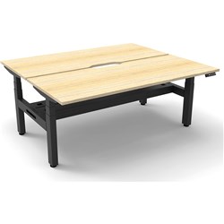 RAPIDLINE BOOST+ BACK TO BACK WORKSTATION + CABLE TRAY 2 PERSON 1800MMW OAK/BLACK