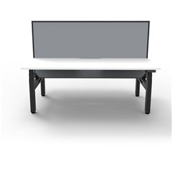 RAPIDLINE BOOST+ BACK TO BACK WORKSTATION + SCREEN 2 PERSON 1200MMW WHITE/BLACK