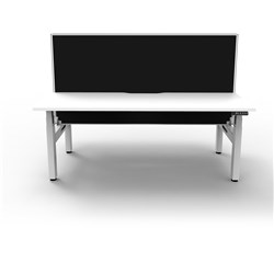 RAPIDLINE BOOST+ BACK TO BACK WORKSTATION + SCREEN 2 PERSON 1200MMW WHITE/WHITE