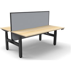RAPIDLINE BOOST+ BACK TO BACK WORKSTATION + SCREEN 2 PERSON 1800MMW OAK/BLACK