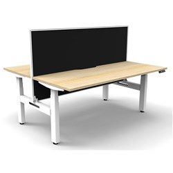 RAPIDLINE BOOST+ BACK TO BACK WORKSTATION + SCREEN 2 PERSON 1800MMW OAK/WHITE